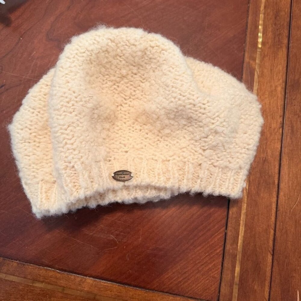 Iceland 100 Wool Farmers Market Creme Wool Hat One Sz